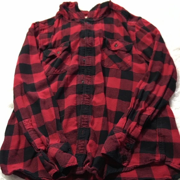 TNA Tops - TNA Button up Plaid Hoodie